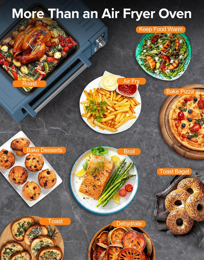 Bravo Pro Smart Air Fryer Toaster Oven Countertop Combo | 10-In-1 Cooking Functions, 1800W, 50-450°F, 21-Qt, Pfas-Free, Upgraded Super Convection, Cozy Blue7