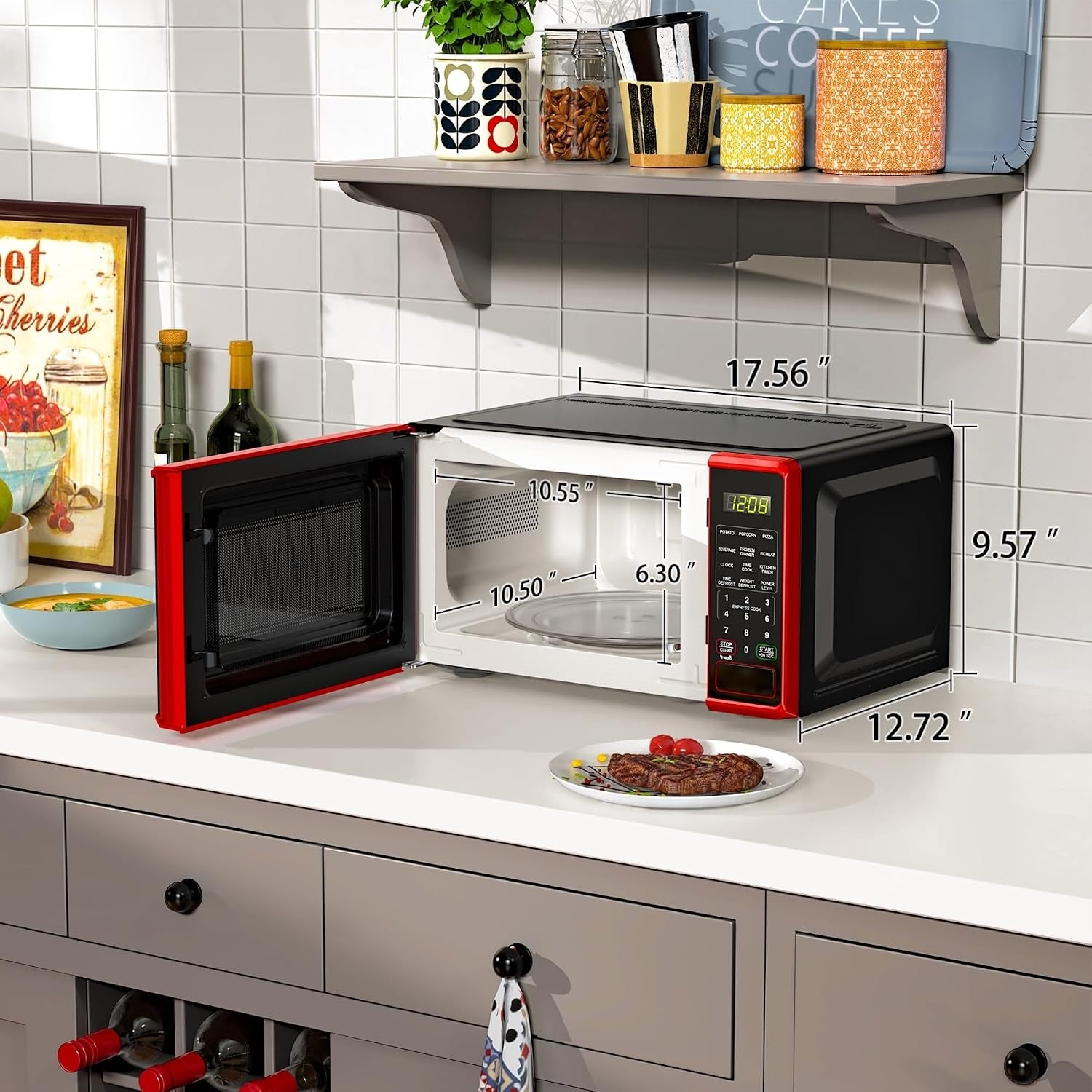 0-7-cu-ft-countertop-microwave-oven-700-watts-new-color-red
