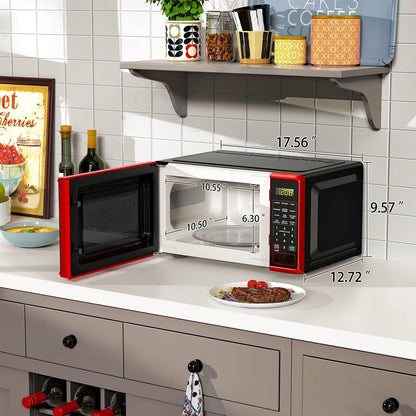 0.7 Cu. Ft. Countertop Microwave Oven, 700 Watts, New (Color : Red)3