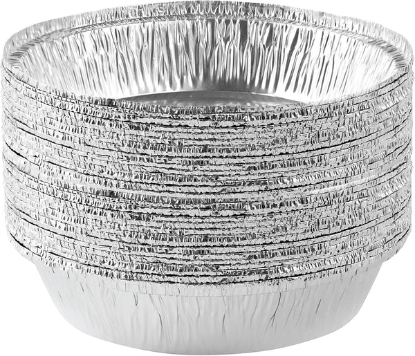7'' Inch round Tin Foil Pans Disposable Aluminum Pack of 201
