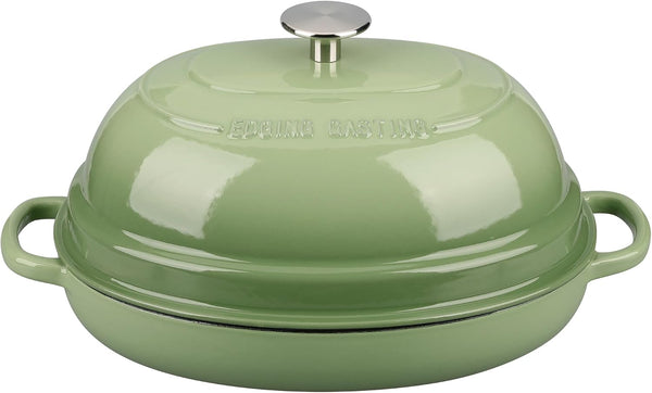 Enameled Oval Cast Iron Dutch Oven Pot with Lid, Bread Dutch Oven for Sourdough Bread Baking, Dutch Oven Bread, Bread Oven, 6QT, Pistachio Green7