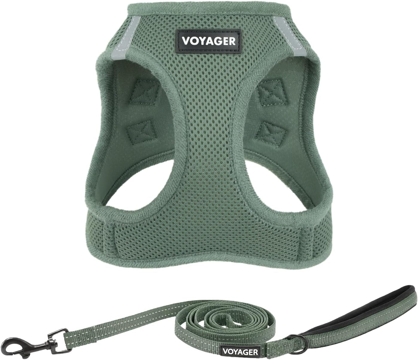 best-pet-supplies-voyager-step-in-air-all-weather-mesh-harness-and-reflective-dog-5ft-leash-combo-with-neoprene-handle-for-small-medium-and-large-breed-puppies-baby-blue-small