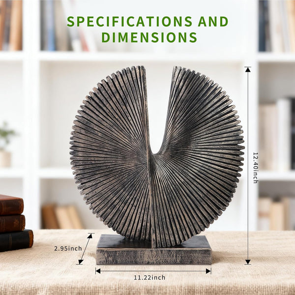 Modern Abstract round Decorative Sculpture , Dining Living Room Desk Decor,Geometric Home Decor Statues,Shelf Top Decor Aesthetics,Making It Perfect for Placing Coffee Tables or Office Shelves3