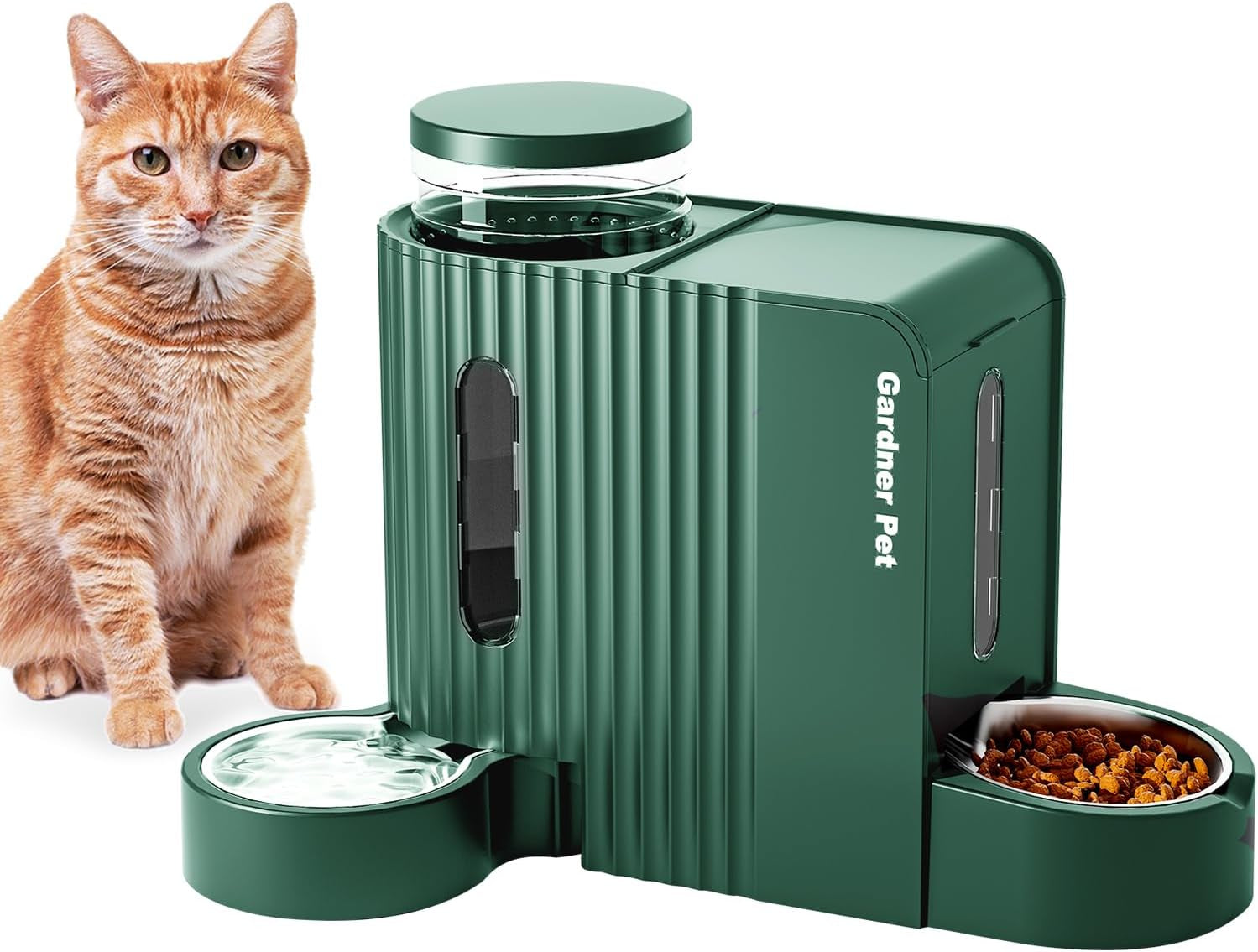 gardner-pet-automatic-gravity-pet-feeder-0-8-gallons-2-dog-feeder-and-water-dispenser-set-100-bpa-free-2-in-1-gravity-feeder-with-stainless-steel-bowl-for-dogs-cats-rabbits-puppies-green