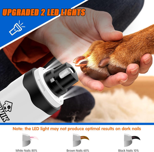 VIWIK Dog Nail Trimmers with Light, Cat Dog Nail Clippers, Dog Nail Grinder Quiet for Large Medium Small Dogs Paw & Cats Claw, Electric 2-Speed Pet Toenail Grooming Supplies, Gifts for Dog Lovers.3