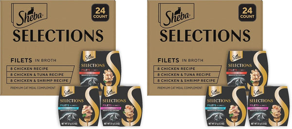 Sheba Selections Wet Cat Food Complement, Chicken & Tuna, 1.3 Oz, 12 Ct | Grain-Free, Real Chicken #1 Ingredient, No Artificial Flavors, Peel & Serve, Food Topper or Treat, 1.3 Oz. Cups, Adult Food15