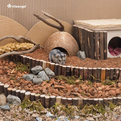 Niteangel Natural Coco/Cork Hamster Bedding: 4L Absorb Odors & Low Dust | Encourages Digging & Burrowing Instinct - Pet Litter for Dwarf Syrian Hamsters Gerbils Mices Degus or Other Small Animal4
