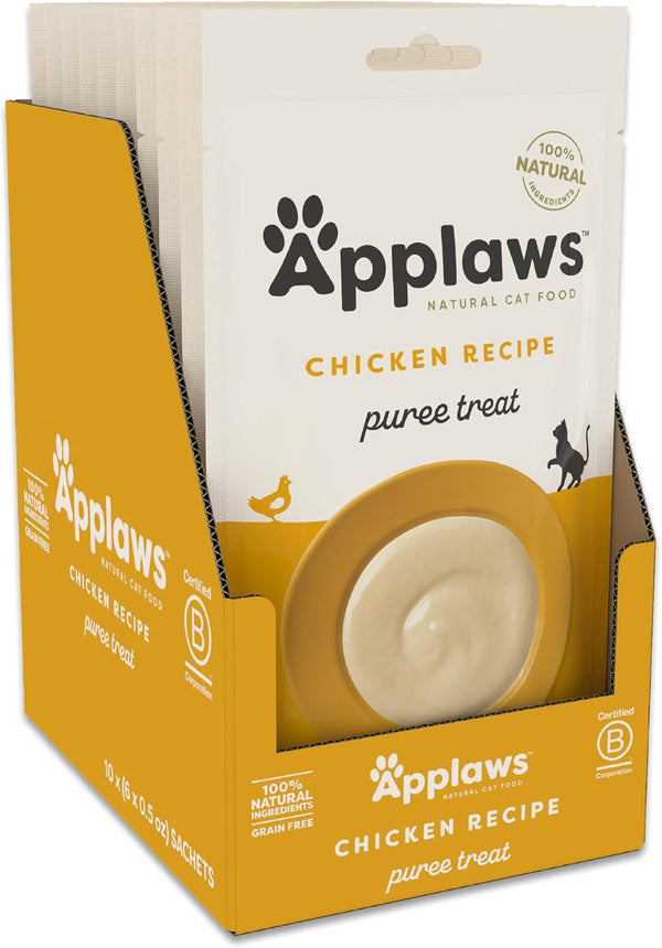 Applaws Fish Puree Lickable Cat Treats 24-Pack 0.5 Oz Sachets | 100% Natural, High Quality Protein, Limited Ingredient, Grain Free, Creamy Squeeze up Treats15