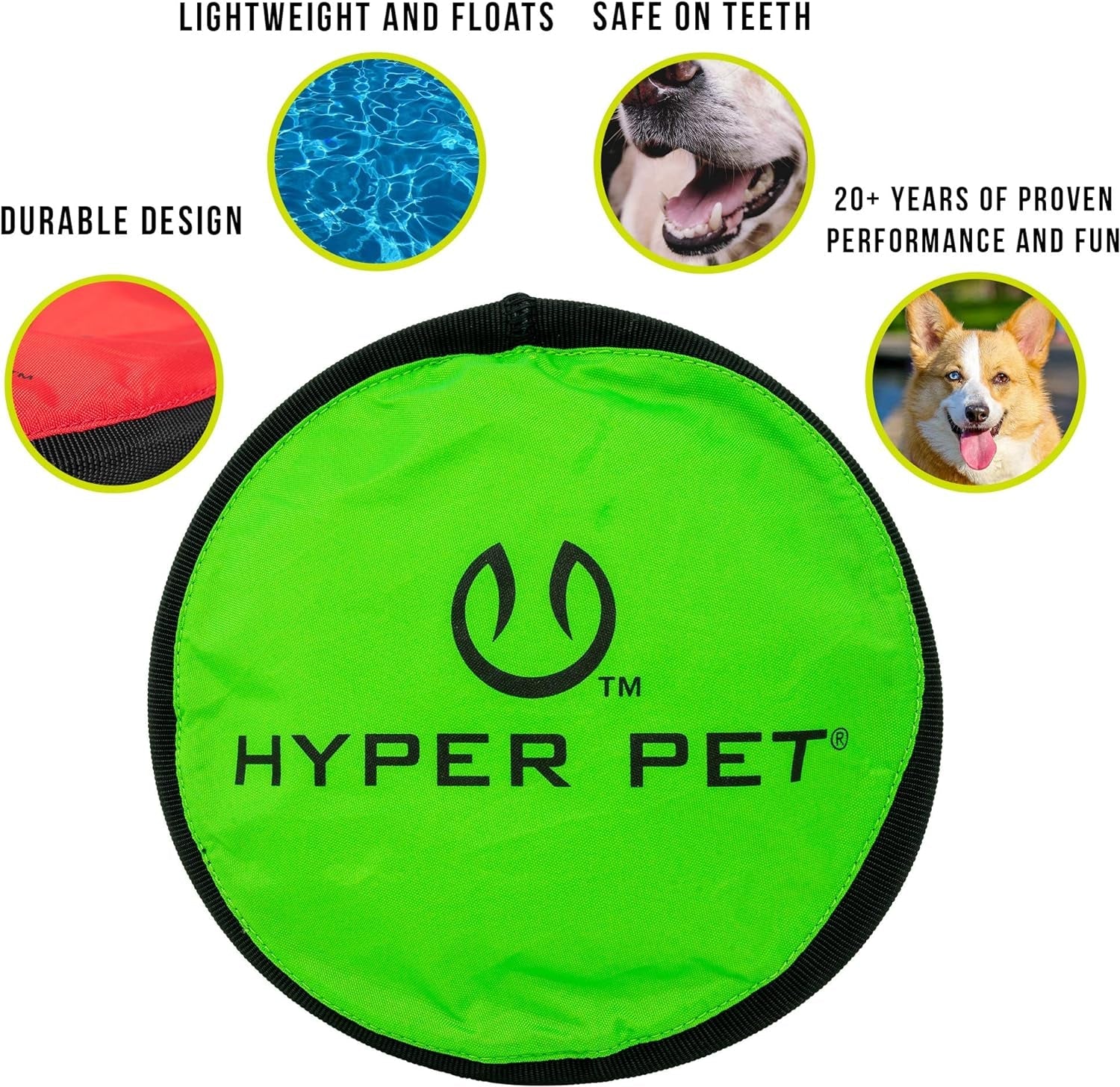 hyper-pet-flippy-flopper-flying-disc-soft-dog-toy-9-inch-floats-2-pack-safe-on-teeth-for-all-breeds-stays-on-the-water-surface-for-pool-and-lake-fetch-games-colors-may-vary-with-every-order