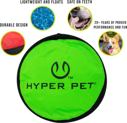 Hyper Pet Flippy Flopper Flying Disc Soft Dog Toy 9 Inch, Floats, 2 Pack | Safe on Teeth for All Breeds, Stays on the Water Surface for Pool and Lake Fetch Games, Colors May Vary with Every Order8