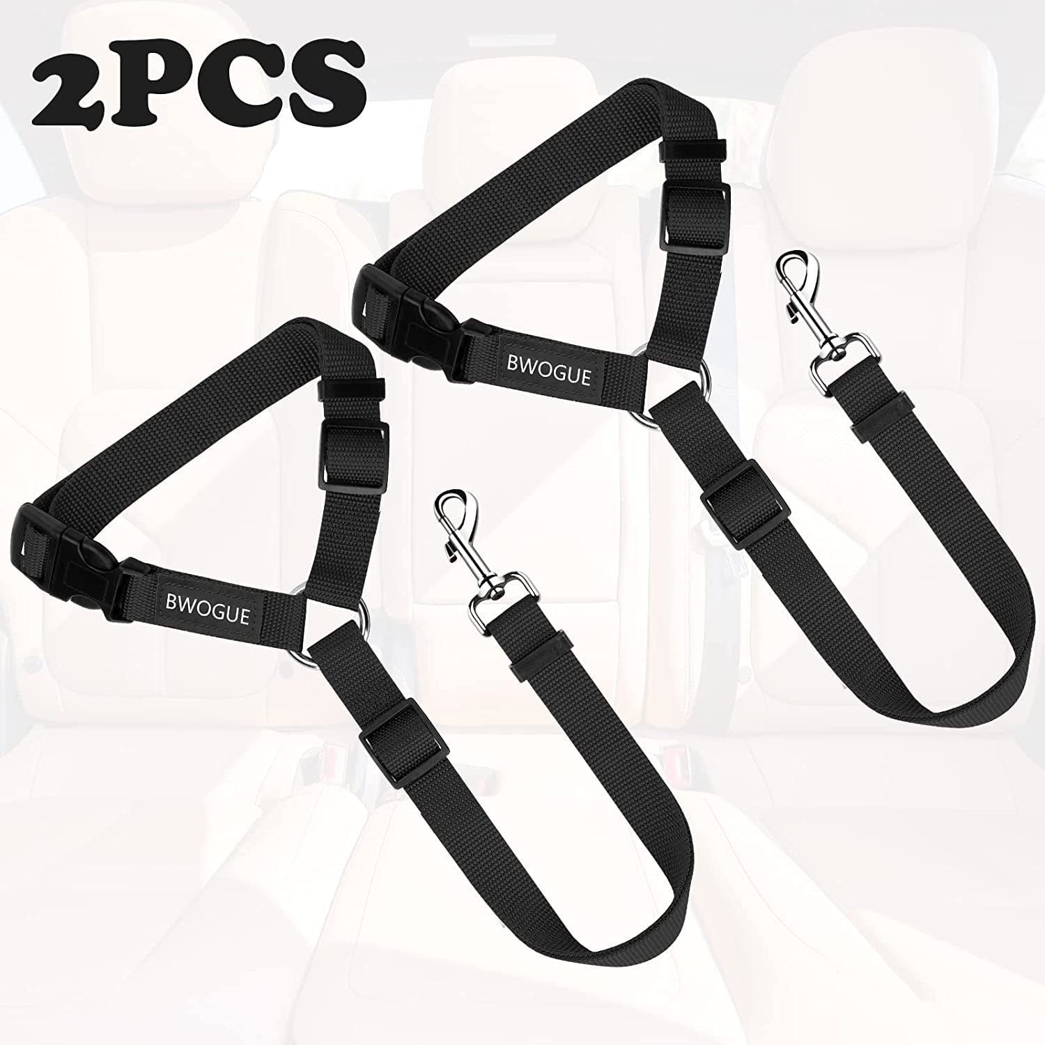 bwogue-2-pack-dog-seat-belt-for-car-headrest-restraint-safety-leads-headrest-loop-for-car-travel-18-30-in-adjustable-2-in-1-seat-belt-and-leash-2-pack-for-dogs-and-cats-use-with-dog-harness