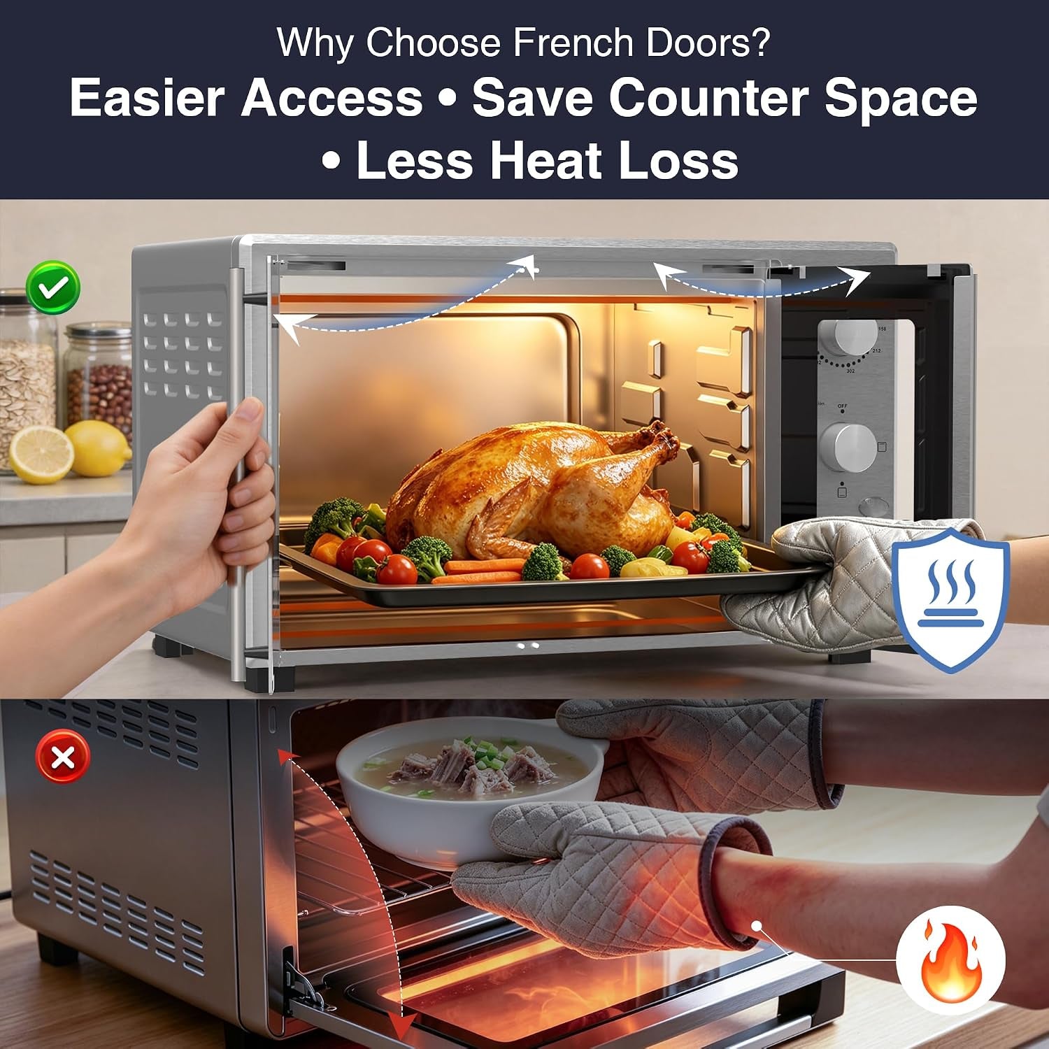 40-1qt-xl-french-door-countertop-oven-1600w-extra-large-toaster-oven-with-3-intuitive-knobs-infared-even-heating-for-12-pizza-whole-chicken-easy-to-use-stainless-steel-silver