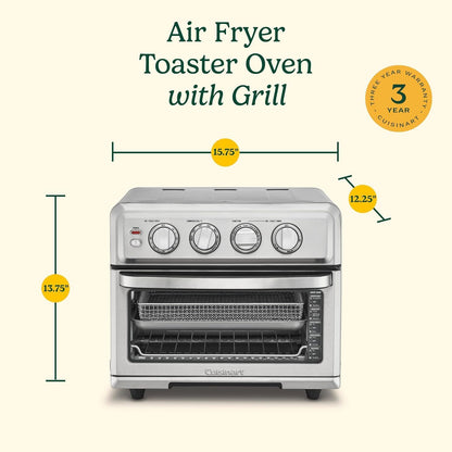 Air Fryer Toaster Oven, 1800W, 8-In-1 with Air Fry, Convection, Broil & Warm, 0.6 Cubic Feet, 60-Minute Timer, TOA-70NAS, Stainless Steel | 1800W Power, 0.6 Cu. Ft. Capacity, Convection, Broil and Warm Modes, 60-Minute Timer7