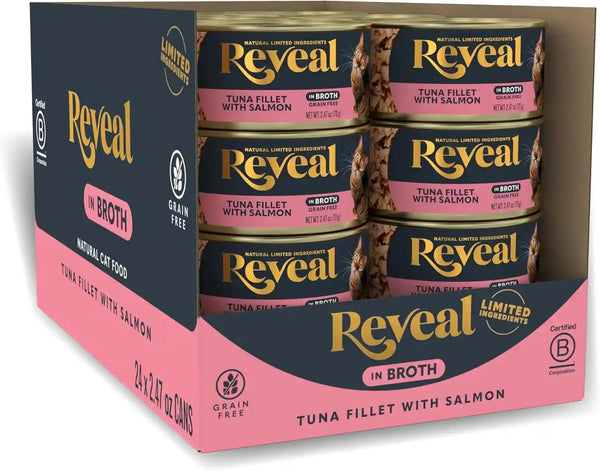 Reveal Chicken Breast in Broth Wet Cat Food 24-Pack 2.47 Oz Cans | 100% Natural, High Quality Protein, Limited Ingredient, Grain Free, Complementary Food, No Fillers, No Artificial Additives11