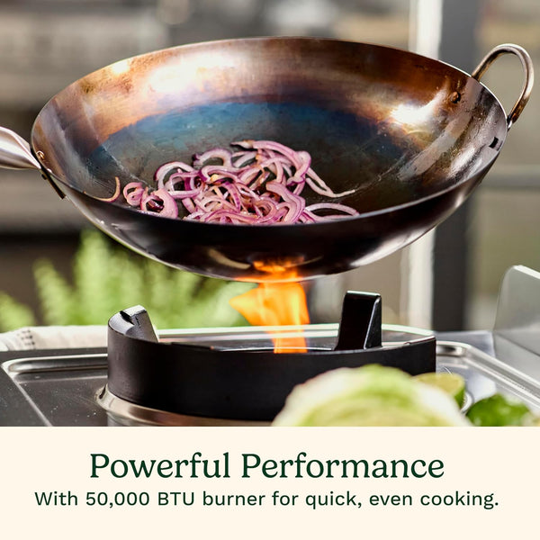 Outdoor Wok Station with Rear Wheels, 14" Steel Pan, 50,000 BTU4