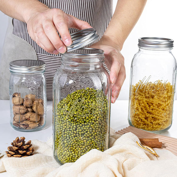 3 Pack 64Oz Wide Mouth Mason Jars,Half Gallon Mason Jar for Pickling, Canning, Fermenting and Food Storage, Microwave & Dishwasher Safe7