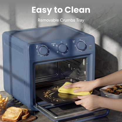 6-In-1 Air Fryer Toaster Oven Combo, 27QT Toaster Oven - Blue | Toaster Ovens Countertop for Toast, Roast, Bake, Broil, Reheat and Warm, Fits 12" Pizza, 4 Lb Turkey, 6 Toast8