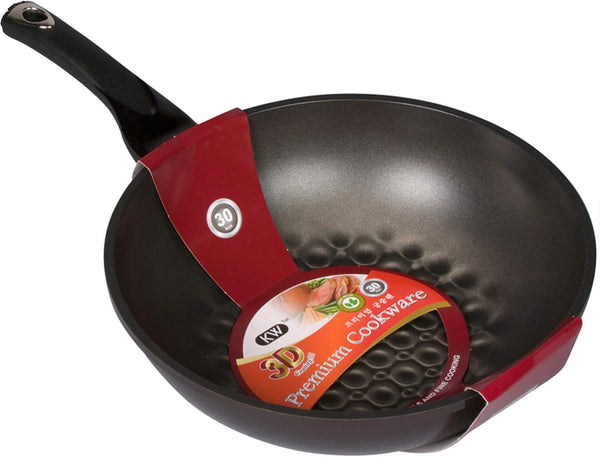3D Marble Non-Stick, Non-Scratch Coating Wok Pan. (Made in Korea). (30Cm)1