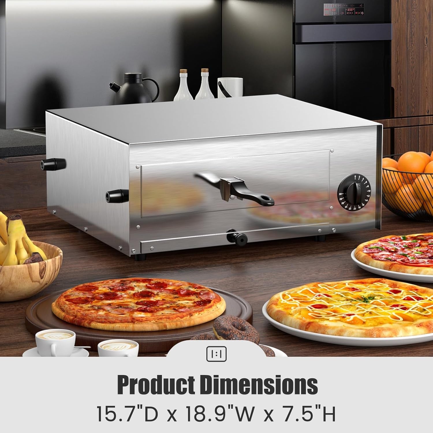 indoor-pizza-oven-countertop-1450w-30mins-timer-multifunctional-electric-cooker-handle-removable-tray-kitchen-and-commercial-use