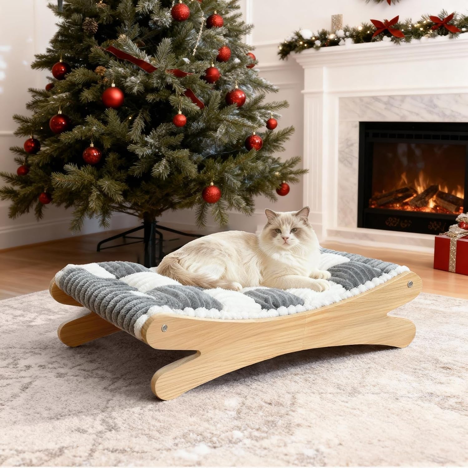 plush-elevated-cat-bed-cozy-raised-cat-hammock-with-solid-wood-frame-soft-furry-cushion-for-indoor-cats-small-dogs-multi-color-optionsblack-white