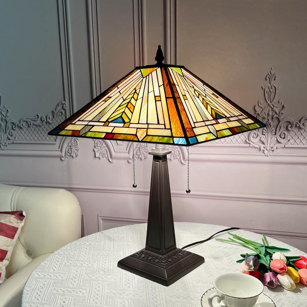 tiffany-table-lamp-16-wide-handmade-stained-glass-lamp-shade-2-light-mission-style-vintage-table-lamp-for-living-room-bedroom-handcrafts-antique-nightstand-bedside-reading-lamp-for-living-room-bedroom-office-2-lights-w16-x-h23