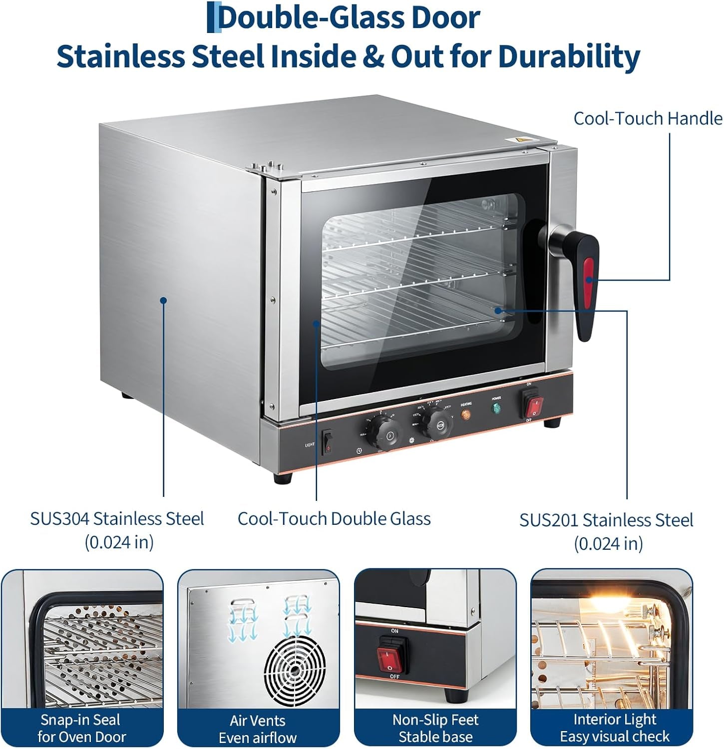 compact-22l-commercial-countertop-convection-toaster-oven-3-tier-air-fryer-1440w-adjustable-temp-30-c-300-c-half-size-stainless-steel-with-trays-wire-racks-kitchen-appliance