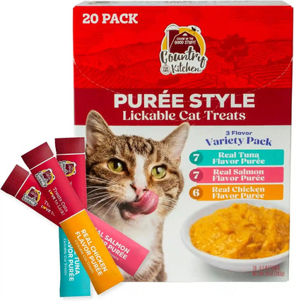 Country Kitchen Stew Style Lickable Cat Treats, 2 Flavor Variety Pack, Includes Tuna & Whitefish and Chicken & Tuna Made with Real Meat, 5 Oz. Tubes, 12 Count8