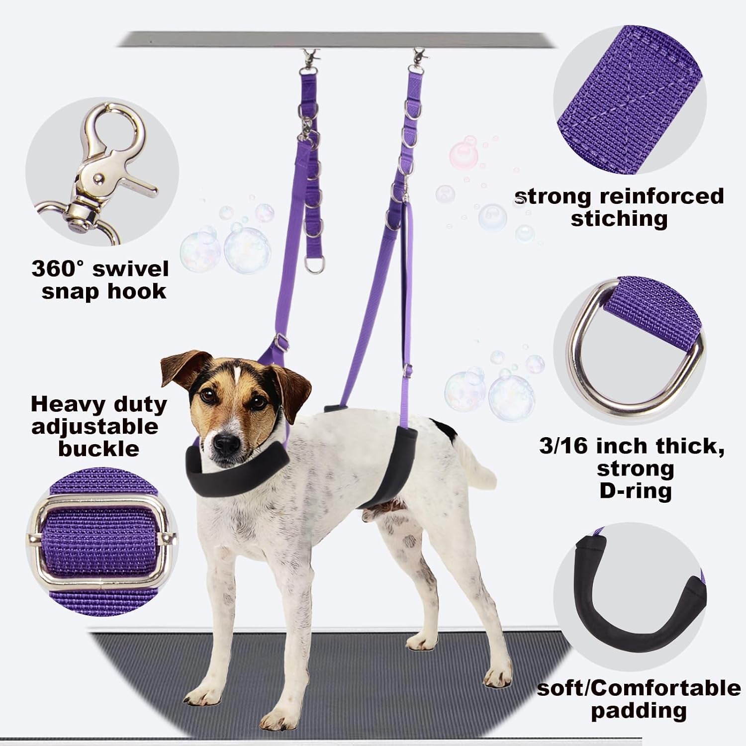 dog-grooming-belly-strap-3pcs-grooming-restraint-set-adjustable-belly-band-loops-strap-with-padded-support-loop-extension-straps-pet-grooming-harness-kit-for-dogs-voilet