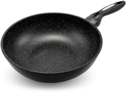 Marble Coated Cast Aluminum Non Stick Frying Wok (30Cm / 12 Inch)1