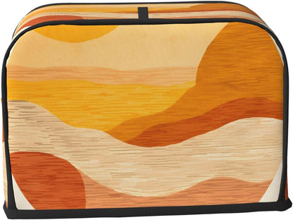 Morden Art Print Toaster Cover 2 Slice Long Slot, Orange Bread Maker Cover Washable Dust Protection Kitchen Small Appliance Toaster Oven Cover for 2 Slice7