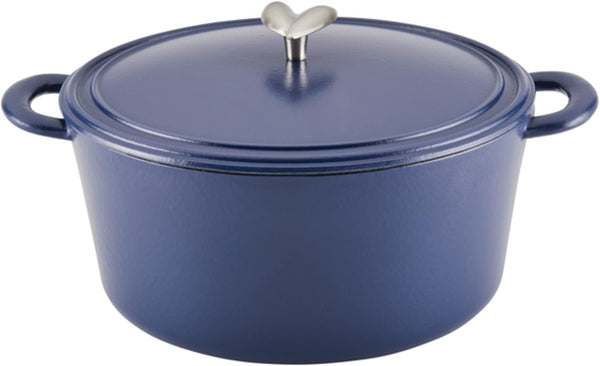 Curry Enameled Cast Iron Dutch Oven/Casserole Pot with Lid, 6 Quart - Anchor Blue1