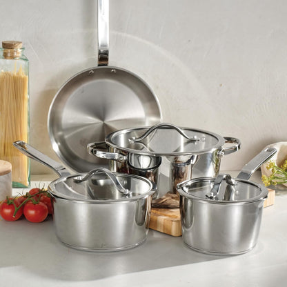 Tempo Tri-Ply Base Stainless Steel 7-Piece Pots and Pans Set | Induction-Ready Cookware Set with Lids, Oven-Safe, Dishwasher-Safe2