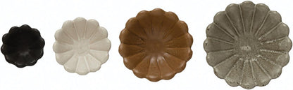 Creative Co-Op Stoneware Flower Bowls, 6" L X 6" W X 3" H, Multicolor3