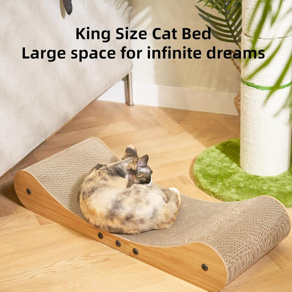 Nekosan Cat Scratcher Cardboard Bed, 27.5" Extra Large Cat Scratch Sofa Bed, Cat Scratcher Lounge Bed for Indoor Cats, 27.5 X 10 Inches Cat Couch Bed - Scratching Board4