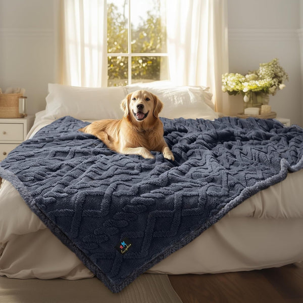Luciphia Waterproof Pet Blanket, Liquid Pee Proof Dog Blankets for Sofa Bed Couch, Reversible Sherpa Fleece Furniture Protector Cover for Small Medium Large Dogs Cats,Khaki Small（40" X 28"）29