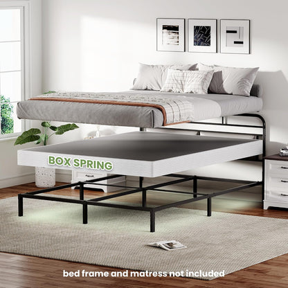 7 Inch Box Spring for Queen Bed, Quick Assembly Queen Size Metal Mattress Foundation with Fabric Cover, Strong Steel Frame, Heavy Duty, Low Profile Bed Frame Base Cama, Queen Upgraded Version4