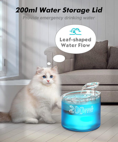 NPET WF100 Cat Foutain, 54Oz/1.6L Automatic Pet Water Fountain Dog Water Dispenser with 2 Flow Modes, Bottom Suction LED Light Quiet Pump for for Cats & Small Dogs4