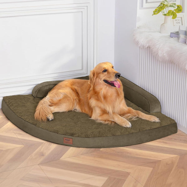 MEKIY Orthopedic Waterproof Dog Bed with Sides for Extra Large Sizes Dogs | Egg Crate Foam, Waterproof Liner, Anti-Slip Bottom, Space-Saving, Perfect for Corners and Sofa Edges, 40 X 40 Inch37