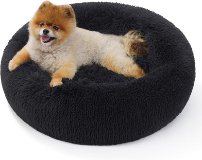 Bedsure Donut Cat Bed Washable round Anti-Anxiety Kitten & Puppy Bed | 20X20In,Cat Beds for Indoor Cats, Calming Pet Bed, Soft Fluffy Plush Comfy Cuddler, anti Slip Bottom, Basic Version, Brown8