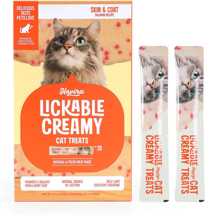 Havira Healthy Lickable Creamy Cat Treats Urinary Help – Chicken & Salmon Flavor Squeeze Treats with Cranberry & Dl-Methionine, Functional Snacks with Real Shredded Chicken, Grain Free8