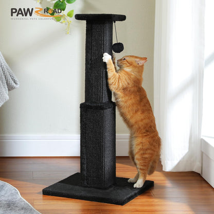 PAWZ Road Large Cat Scratching Post 32" Tall Black Cat Scratcher | Heavy Duty Cat Post with 16X16”Large Base Covered Sturdy Woven Sisal Scratcher and Cat Toy Ball for Adult and Indoor Cats7