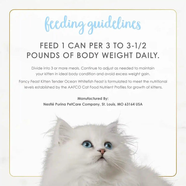 Purina Fancy Feast Tender Ocean Whitefish Feast Wet Kitten Food - (Pack of 24) 3 Oz. Cans9