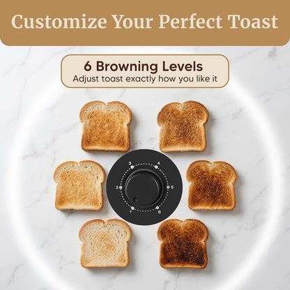 ECT-3100 4-Slice Long Slot Toaster, Stainless Steel | Extra-Wide Slots Fit Bagels, Sourdough & Texas Toast, 6 Browning Settings, Reheat, Defrost & Cancel, Built-In Warming Rack6