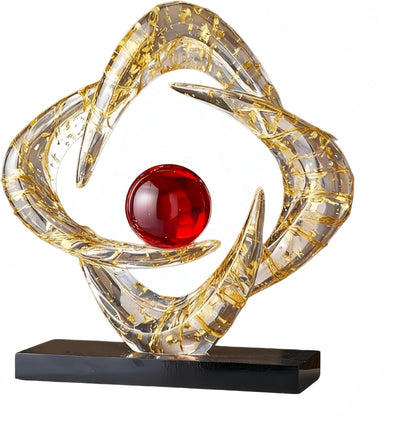 Modern Sculptures Living Room Shelf Decor Home Décor Accents | Gold Abstract Art Accessories Decoration for Coffee Table Entryway Console Office Desk Nightstand Shelves Housewarming Gift1