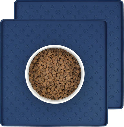 Ptlom Pet Placemat for Dog and Cat, Mat for Prevent Food and Water Overflow, Suitable for Small, Medium and Big Pet, 18" 12", Grey, Silicone44