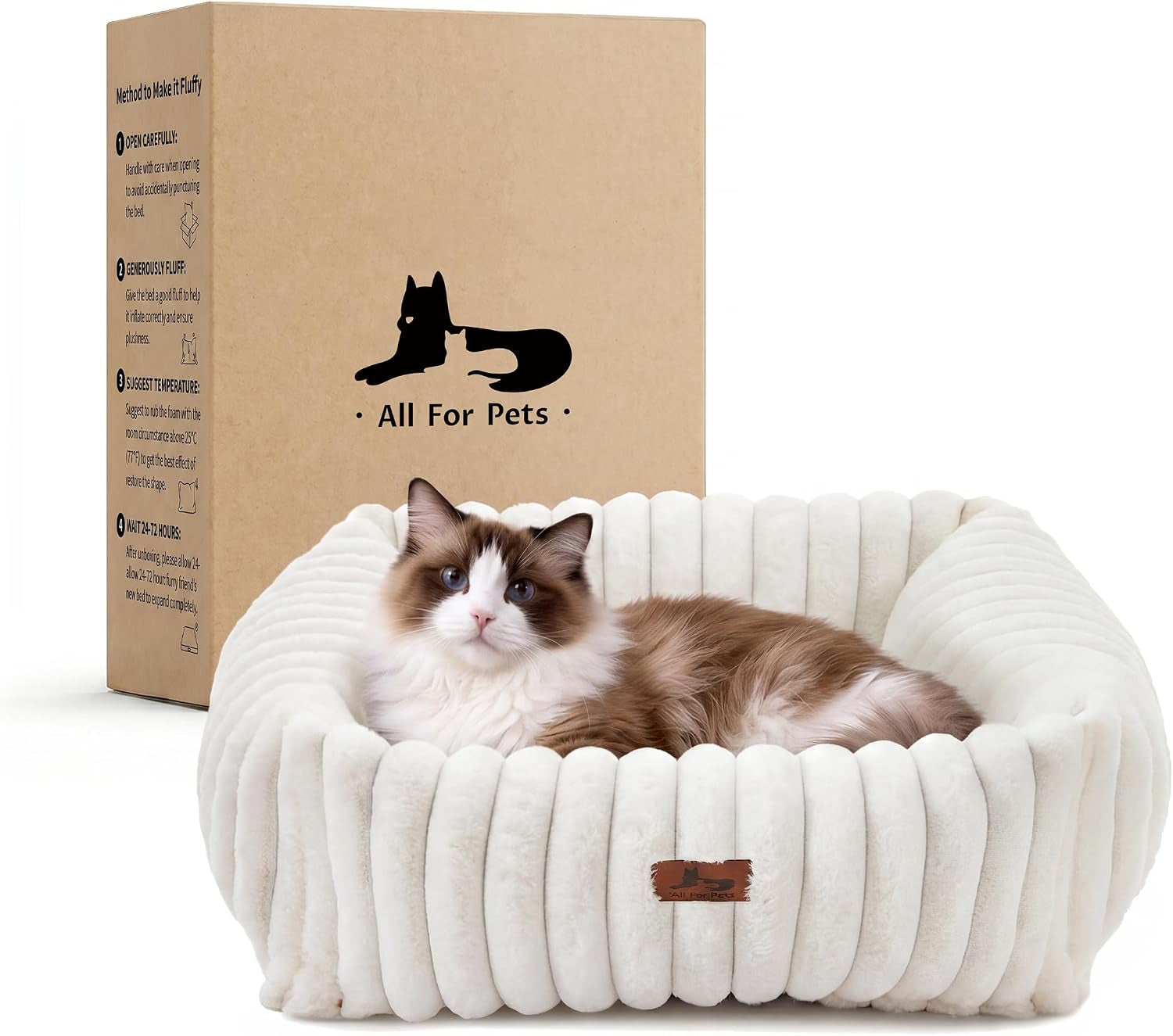cute-dog-bed-for-small-dogs-cats-washable-fluffy-cat-beds-for-indoor-cats-rectangle-orthopedic-memory-foam-puppy-beds-with-anti-slip-bottom-20-x19-x-7-inches-cream20x19x6inchs