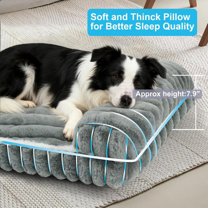 Dog Beds Medium Large Sized Dog, Dog Bed for Crate with Pillow(Grey, XL) | Comfort Large Dog Bed, Washable Dog Bed with Removable Cover, Durable Orthopedic Deluxe Plush Dog Crate Pad Bed2