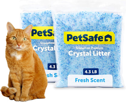Petsafe Scoopfree Premium Crystal Litter, Fresh Scent, 4.3 Lb Bag, 2 Pack1