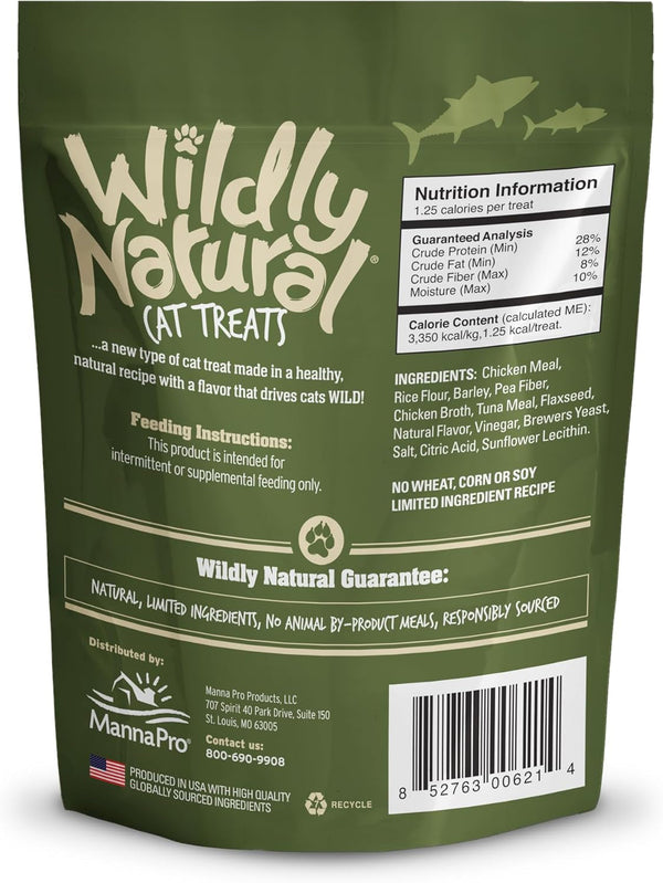 Wildly Natural Cat Treats, Low Calorie Cat Treats, No Grains, Healthy Snacks Made with Natural Ingredients, Kitten Essentials, High Protein Snack, Tuna Flavor, 2.5 Oz2