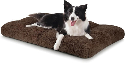 JOEJOY Large Dog Bed Crate Pad, Deluxe Plush Washable Dog Beds Fulffy Soft Kennel Pad Anti-Slip Pet Sleeping Mat for Extra Large Medium Small Dogs, 40" X 27", Beige21